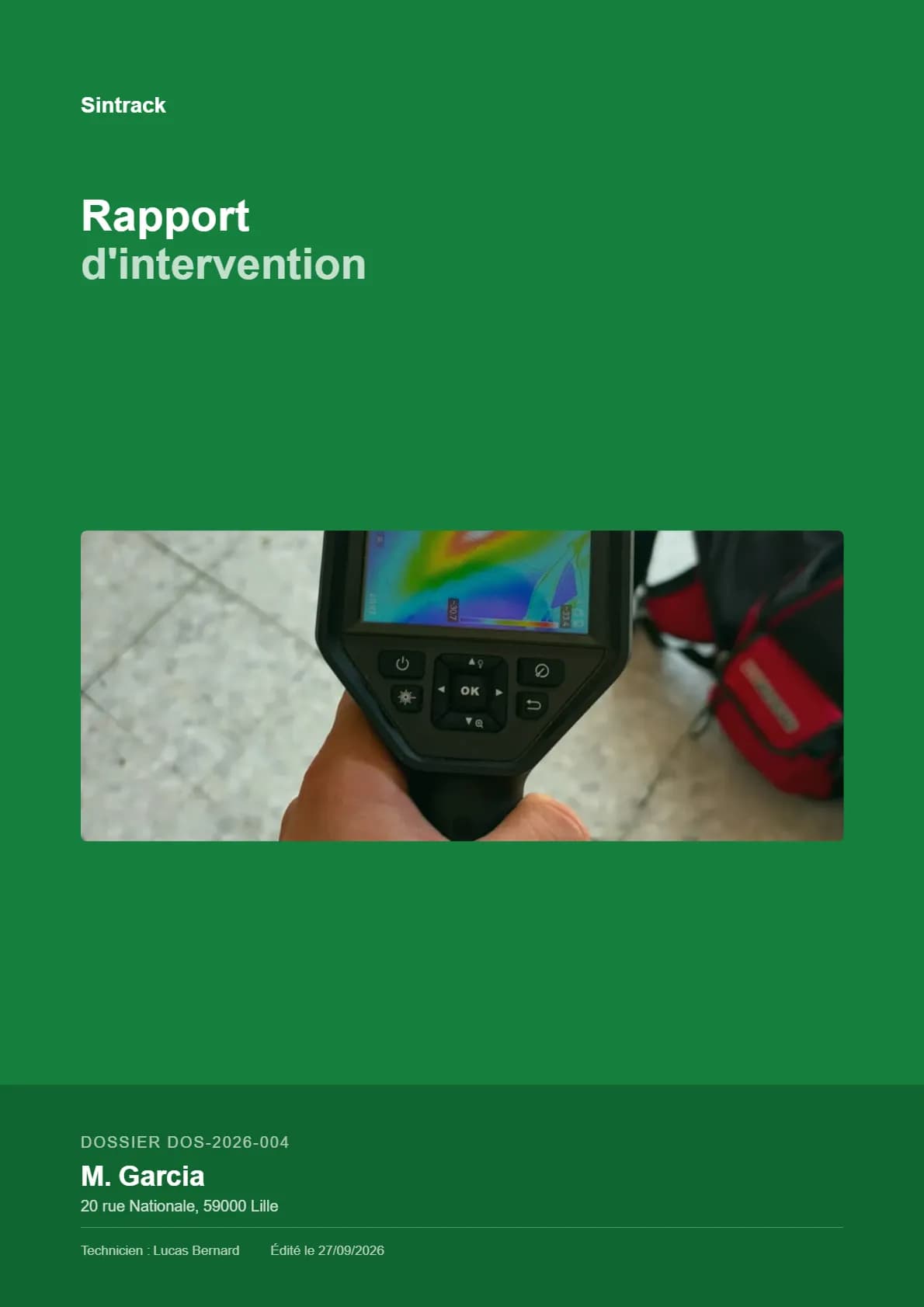 Aperçu du gabarit de rapport PDF « Couverture »