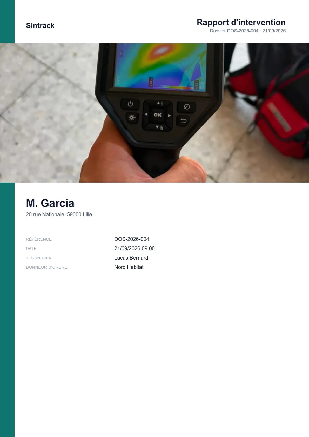 Aperçu du gabarit de rapport PDF « Latéral »